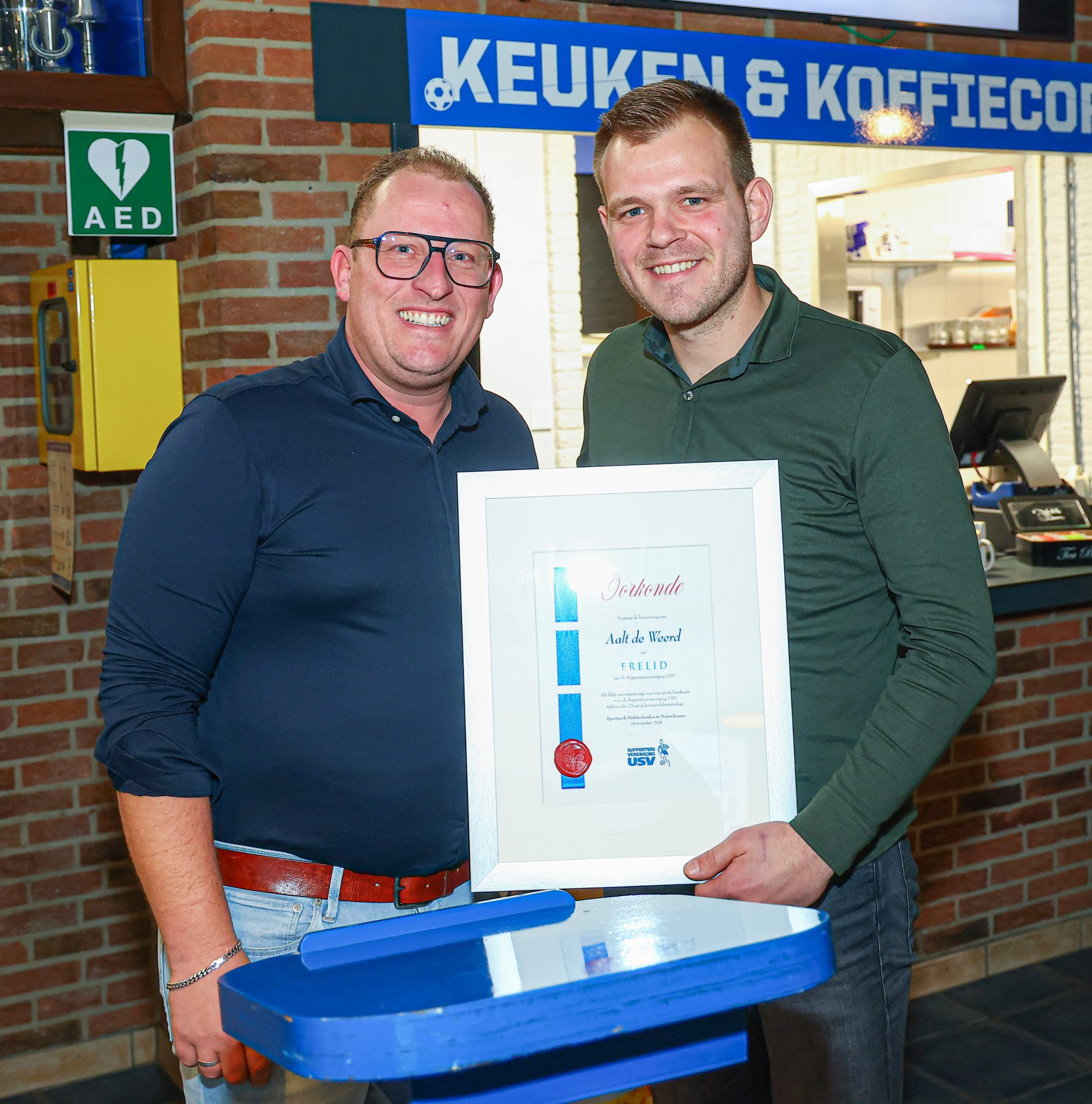Aalt de Weerd postuum erelid Supportersvereniging USV.