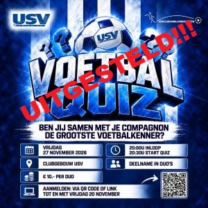 Voetbalquiz UITGESTELD !!!!