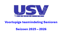 Voorlopige teamindeling Senioren Seizoen 2025-2026
