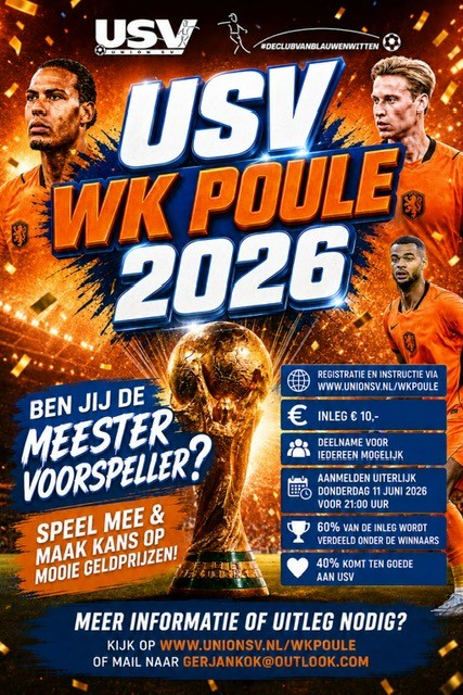 Doe mee  aan de USV WK-Poule 2026